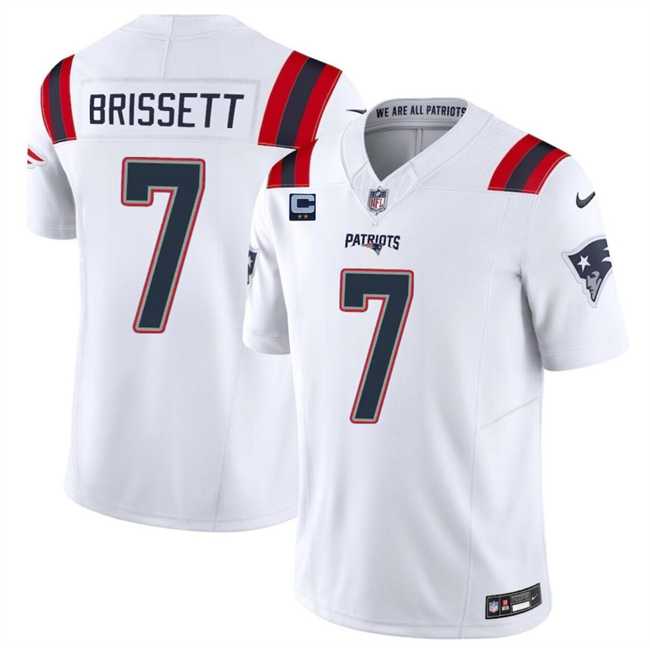 Men & Women & Youth New England Patriots #7 Jacoby Brissett White F.U.S.E. With 2-Star C Patch Vapor Limited Stitched Jersey